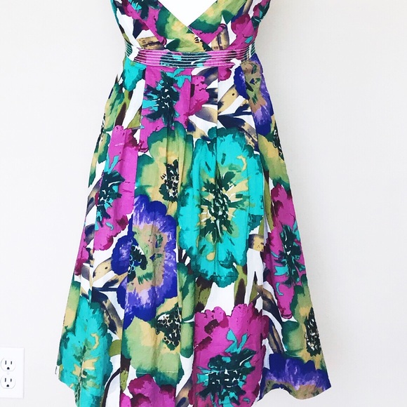 Calvin Klein Flower Tea Length Dress - Picture 4 of 4